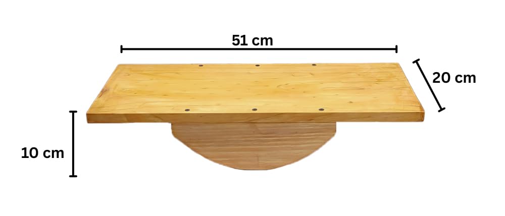 ABTRIX WITH AB Foot Rocker Balance Board 51 cm | Wooden Leg Exerciser for Physical Therapy, Ankle and Calf Stretching, Core Stability and Rehabilitation | Beige