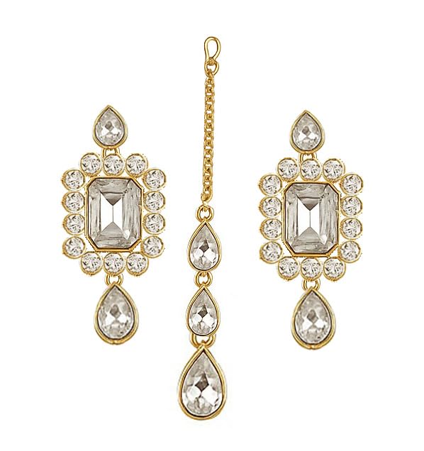 Grand Pearl Necklace Earring Head Piece Combo