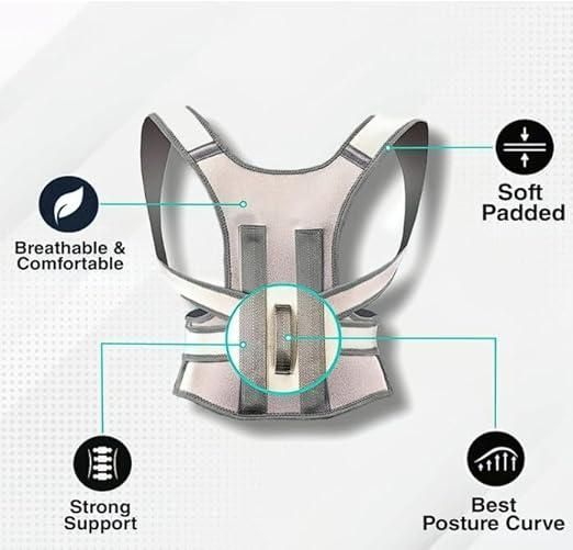 Heavy Duty Posture Corrector for Men & Women – Adjustable Back Brace for Spine Support, Shoulder Alignment & Pain Relief (Universal Size)