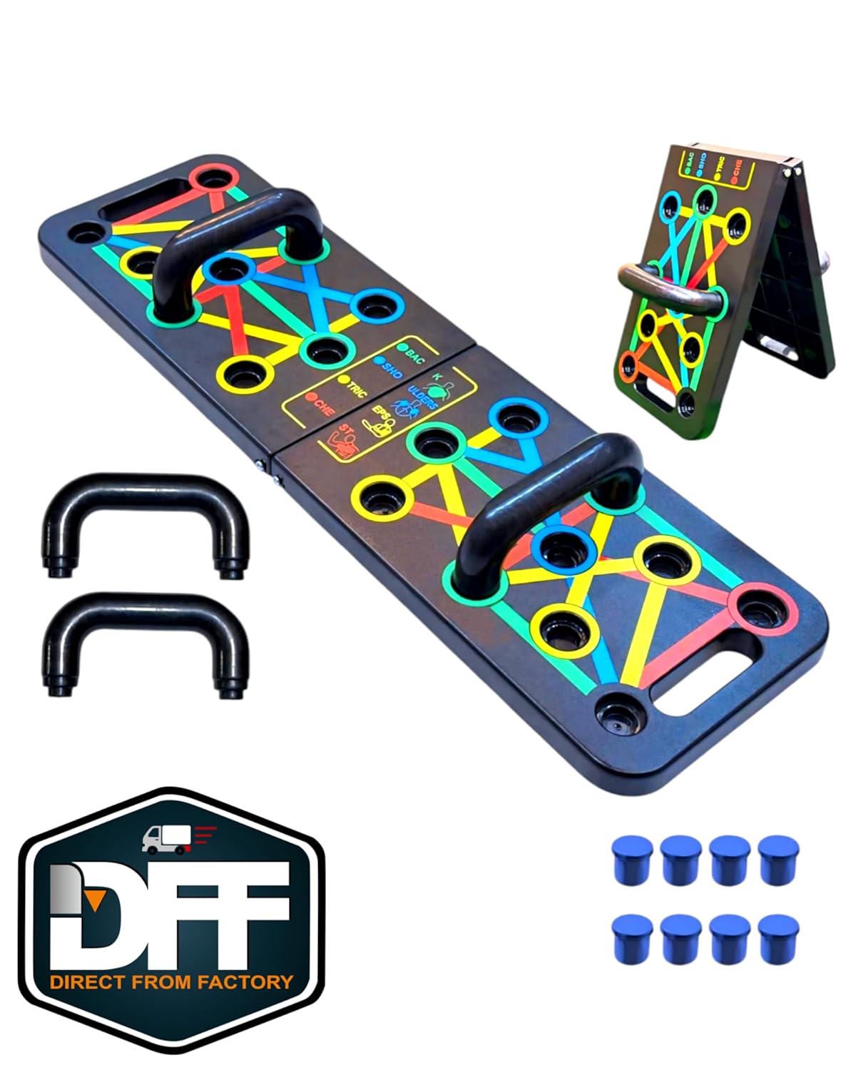 15-in-1 Push Up Board – Color-Coded Pushup Board with Push Up Bars & Handles | Home Gym Workout Equipment