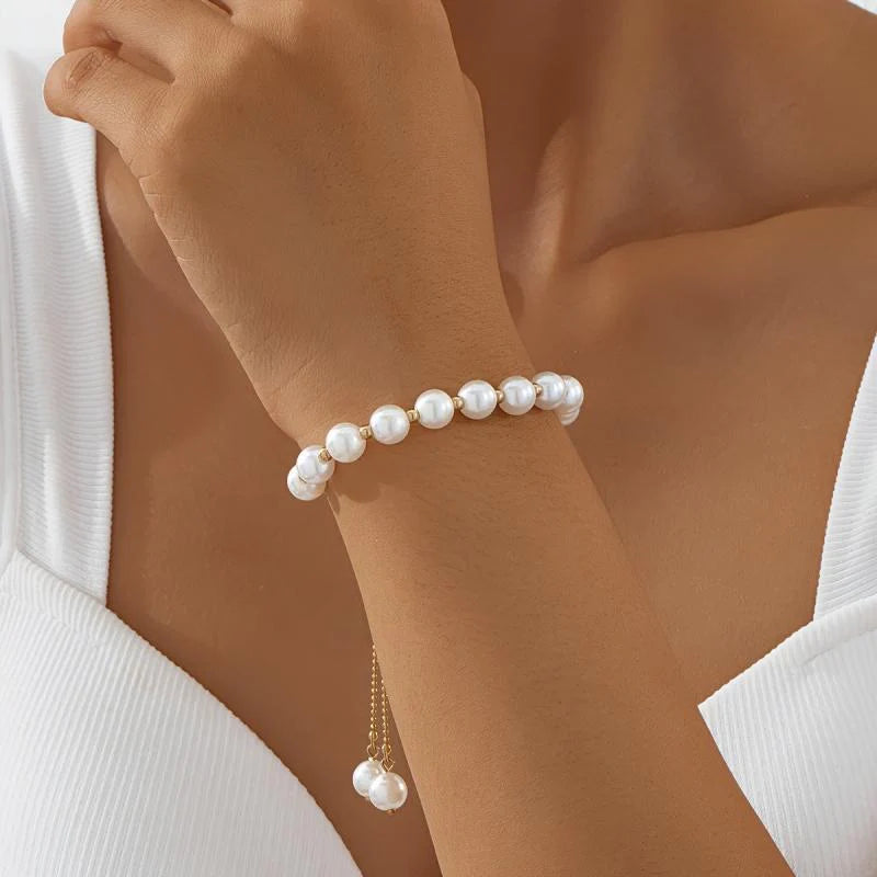 Stylish Pearl Gold Plated Bracelet