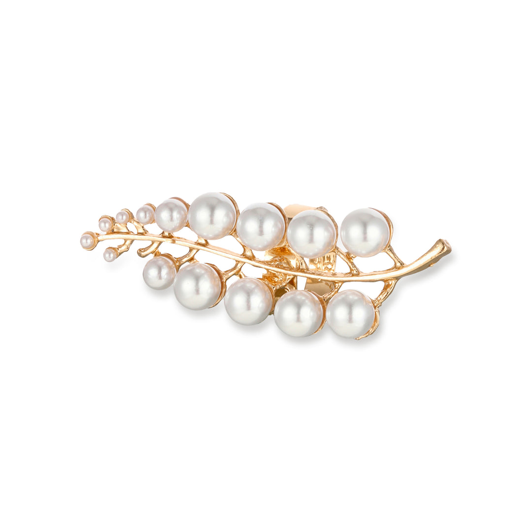 Feather Shaped Pearl High Fashion Ring