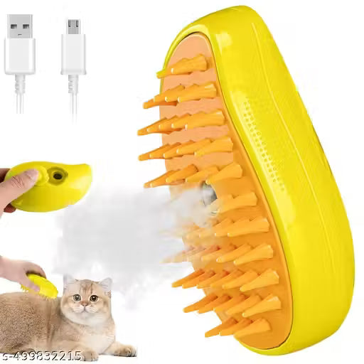 3-in-1 Steam Pet Grooming Brush for Dogs & Cats – Self-Cleaning Deshedding & Massage Comb