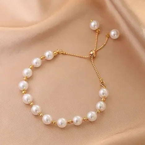 Stylish Pearl Gold Plated Bracelet