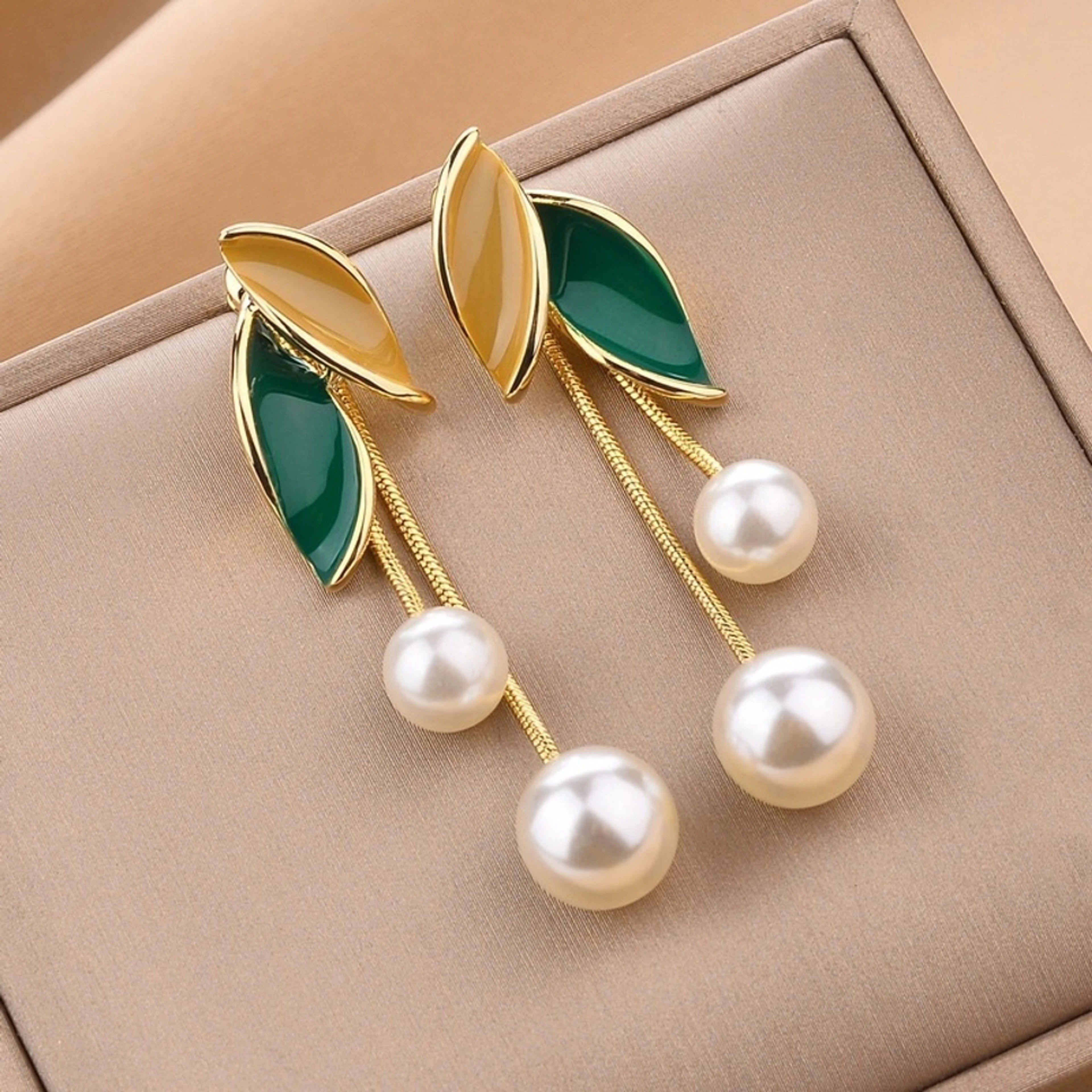 Pearl Gold Plated Earrings