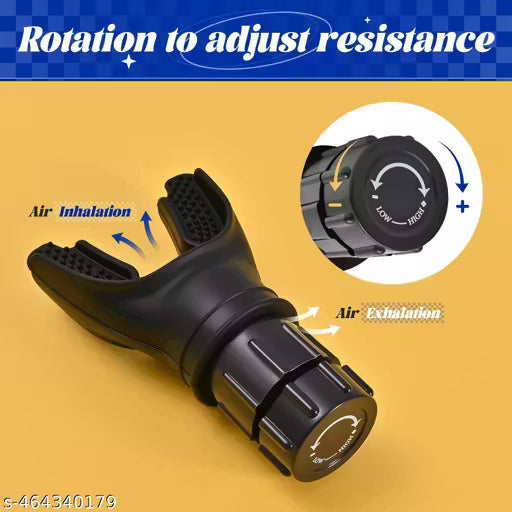 Lung Exerciser Breathing Trainer with Adjustable Resistance | Inspiratory Muscle Trainer & Respiratory Muscle Trainer for Running, Workout & Sports Fitness