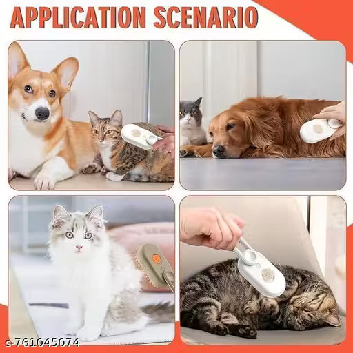 5-in-1 Pet Grooming Kit for Dogs & Cats – Steam Brush, Hair Remover Glove, Flea Comb & Bath Massage Brush